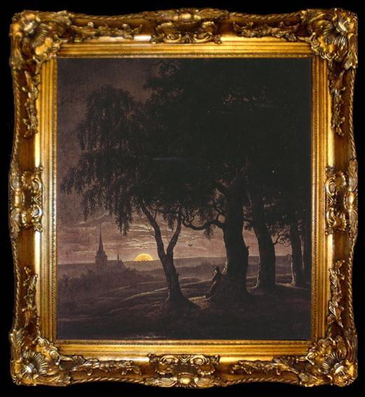 framed  Carl Wagner Moonrise (mk22), ta009-2